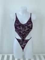 بودي سوت موف غامق دانتيل ONE SIZE