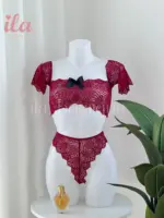 طقم دانتيل خمري OFF SHOULDER