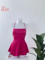فستان ستان فوشي قلوب