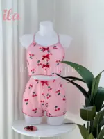 بيجاما كروب توب و شورت زهري كرز