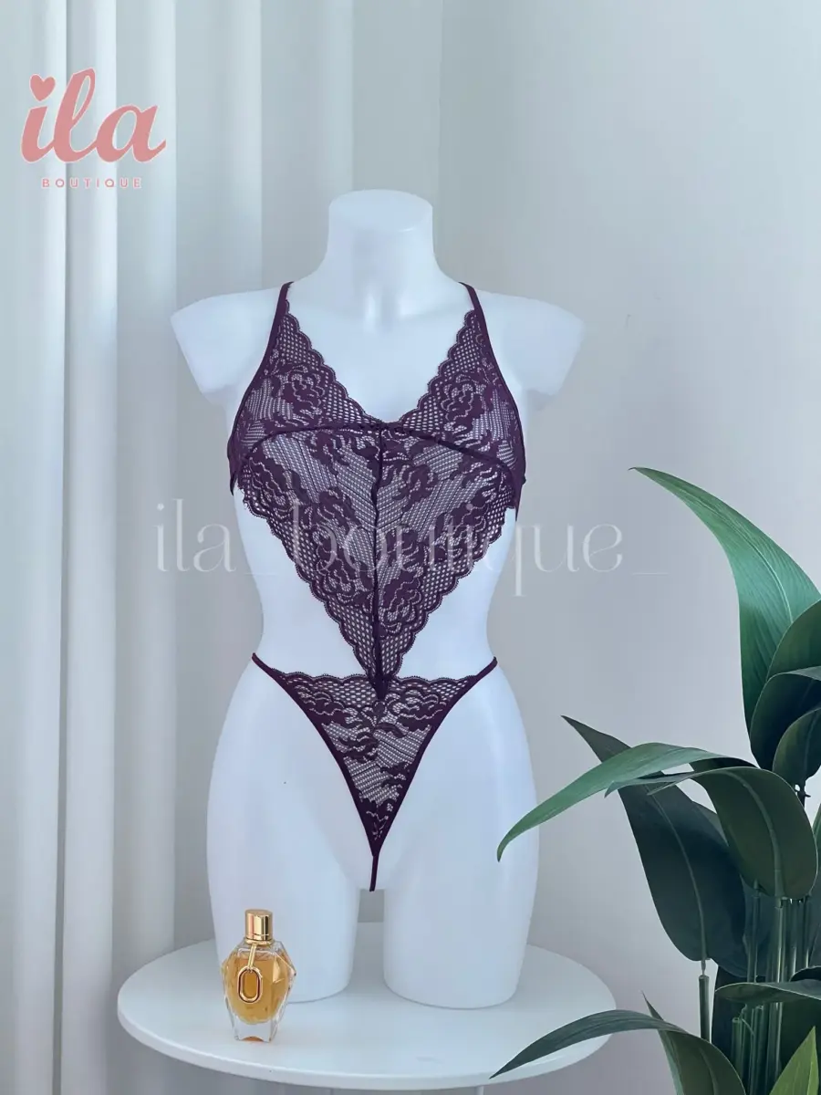 بودي سوت موف غامق دانتيل ONE SIZE