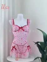 لانجري زهري قلوب قماش تول