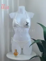 بكيني LV ابيض مختوم بالكامل