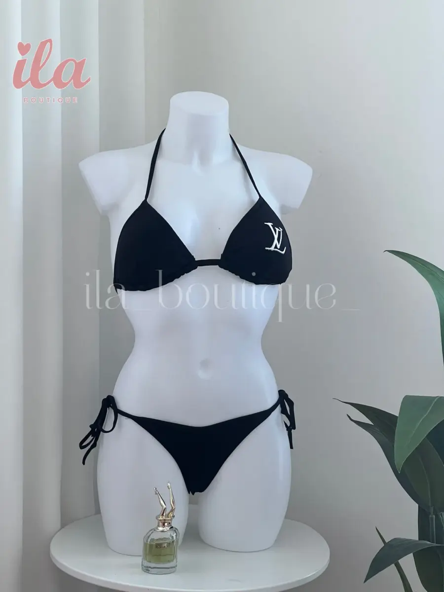 بكيني LV اسود مختوم بالكامل
