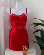 فستان ستان احمر