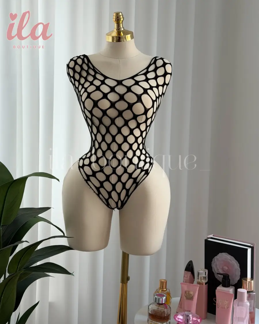 بودي سوت اسود مشبك ONE SIZE