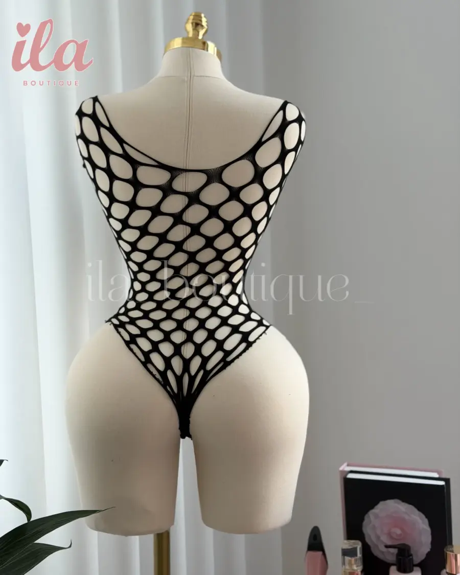 بودي سوت اسود مشبك ONE SIZE