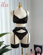 لانجري اسود دانتيل 5 قطع