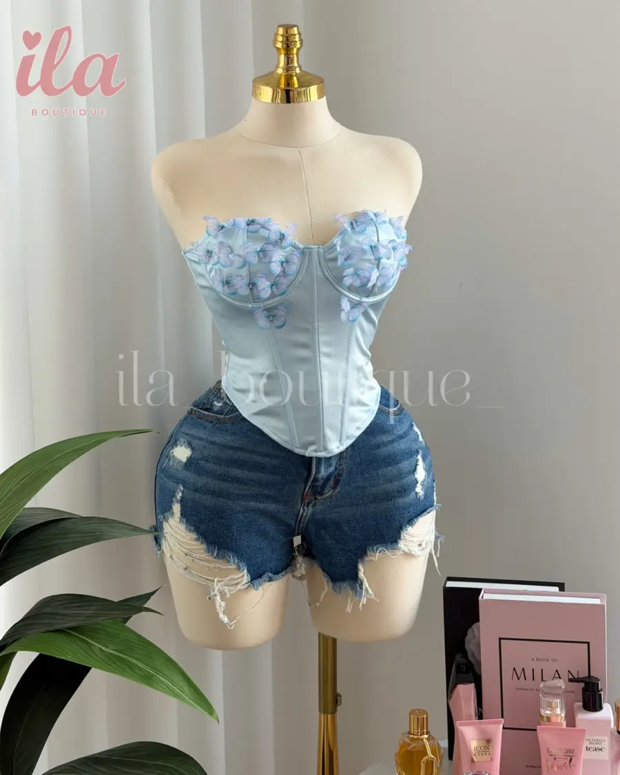 كورسيه ازرق فراشات