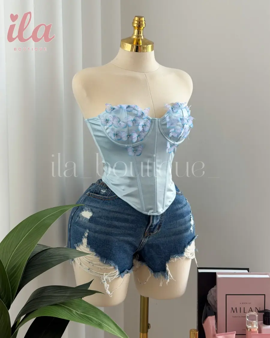 كورسيه ازرق فراشات