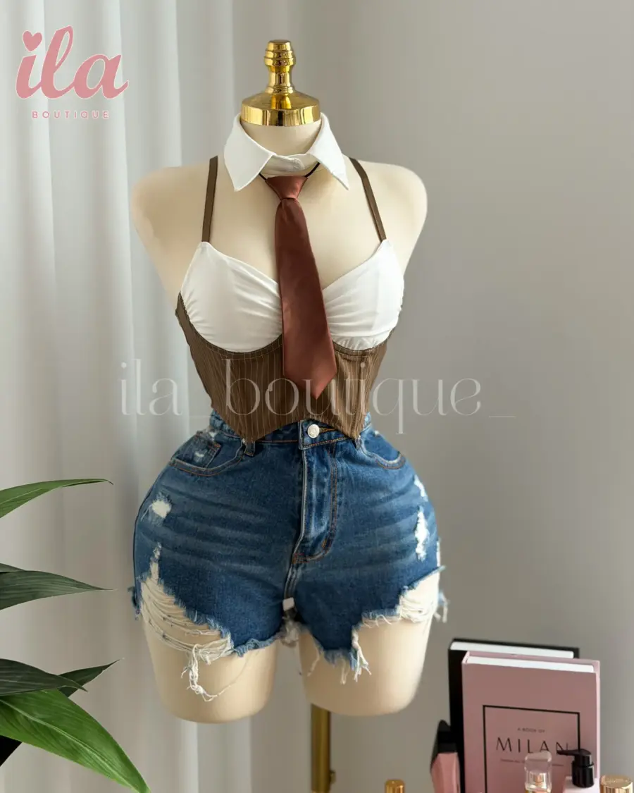 كورسيه بني و ابيض