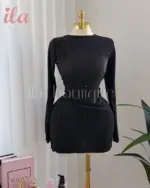 فستان انثوي يرسم الجسم اسود