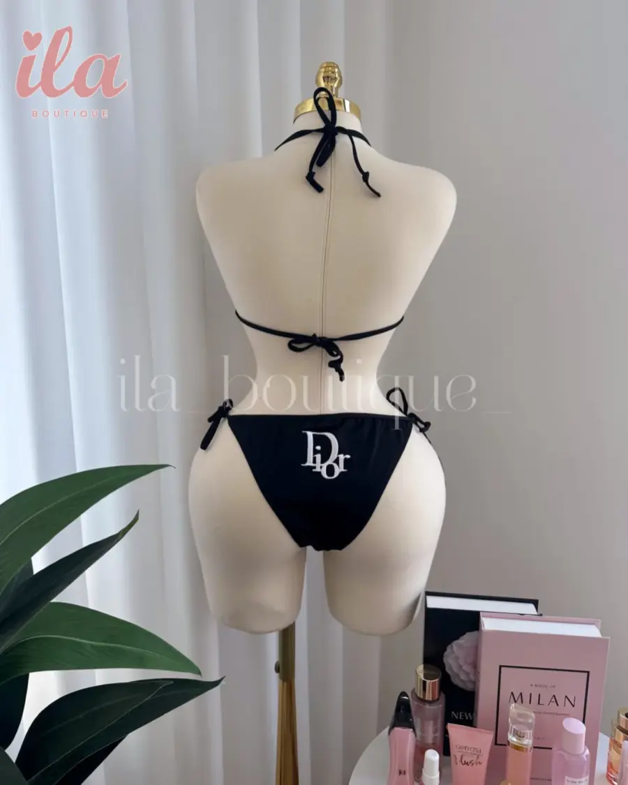 بكيني DIOR اسود مختوم بالكامل
