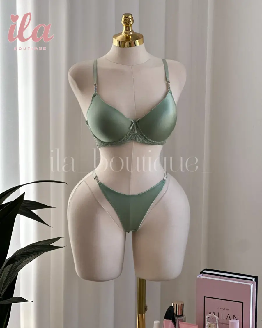 داخلي اخضر فاتح ايدين سترس قماش قطعتين