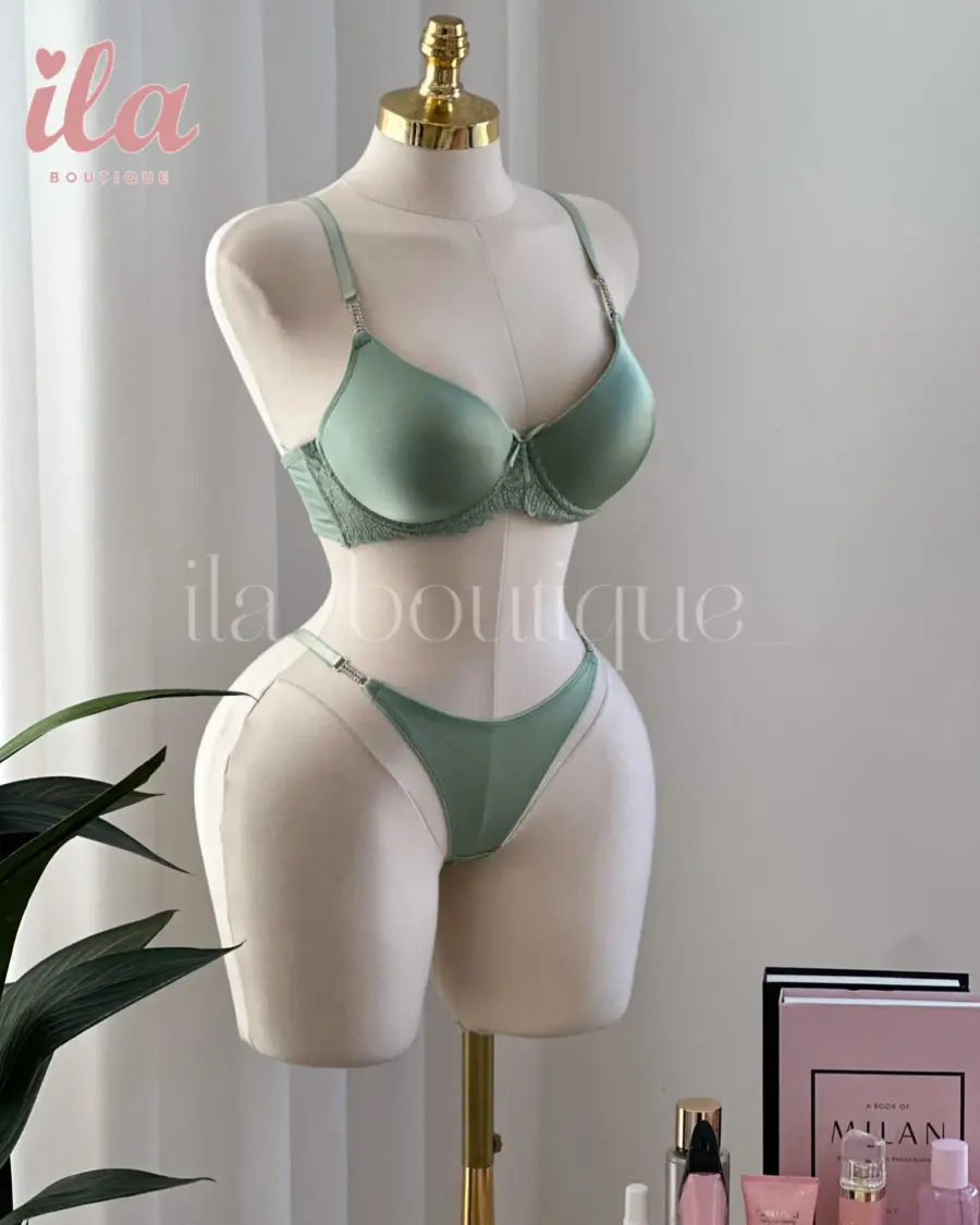 داخلي اخضر فاتح ايدين سترس قماش قطعتين