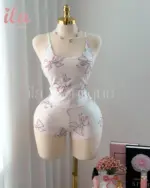 بيجاما ابيض فيونكات موف توب و شورت