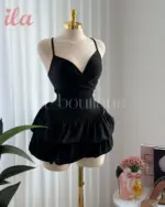 فستان اسود ستايل باربي