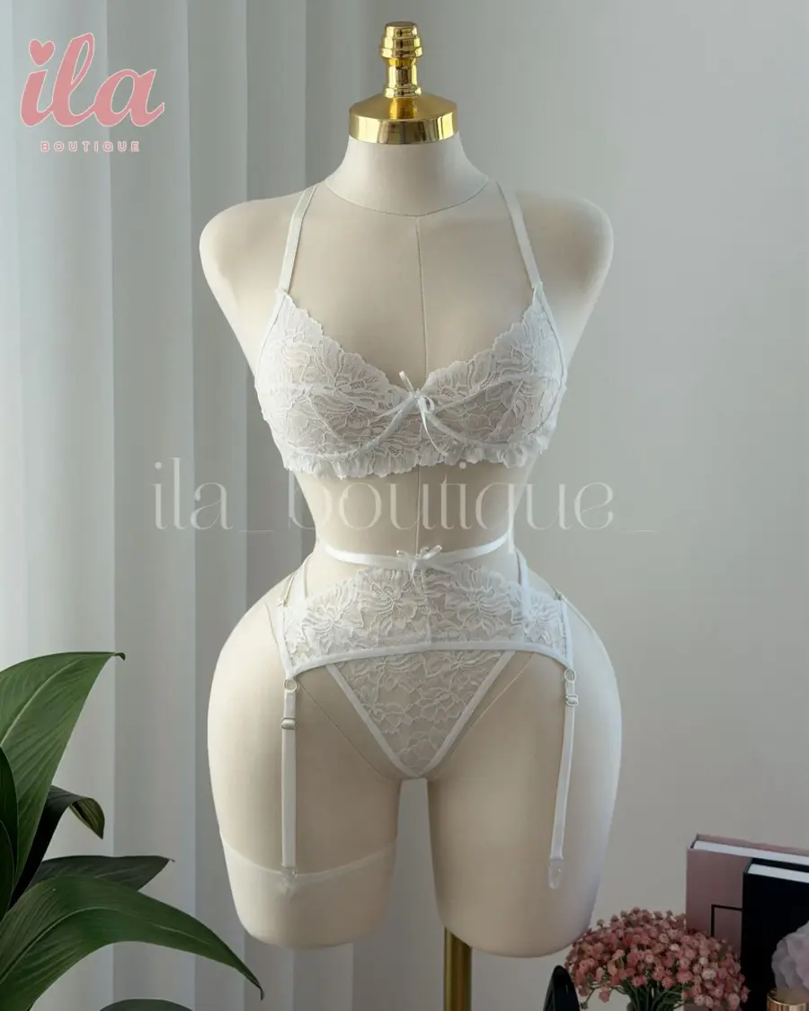 لانجري ابيض دانتيل 5 قطع