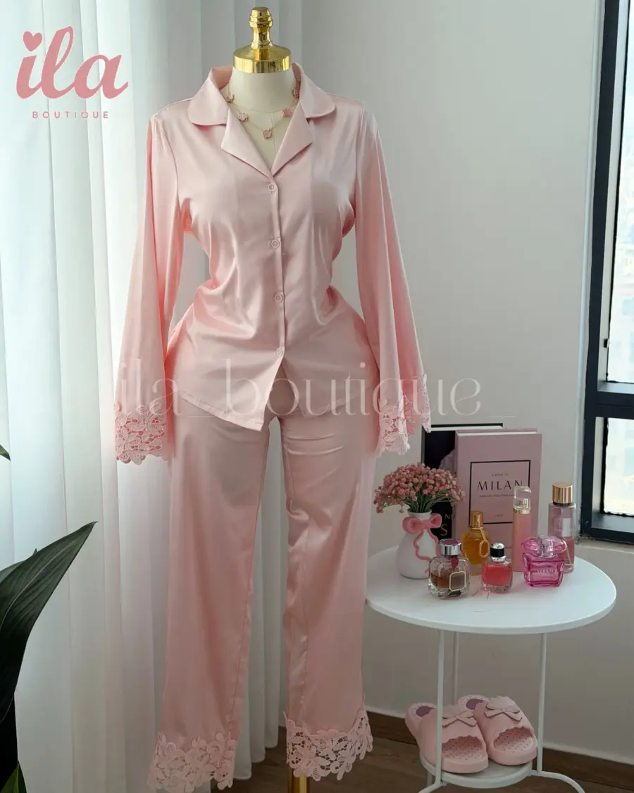 بيجاما ستان بيبي بينك دانتيل