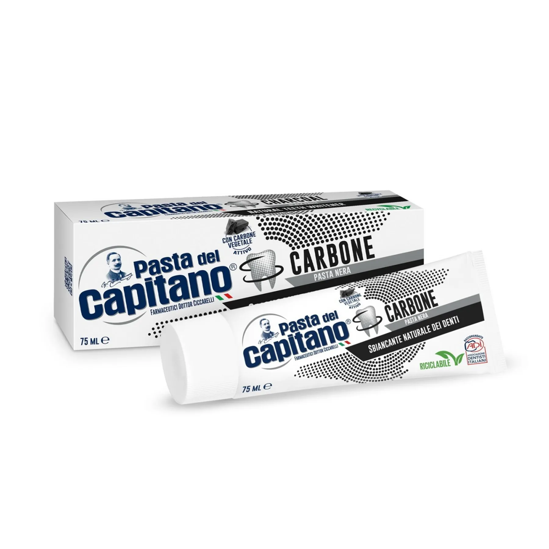 معجون أسنان بالفحم P.D Capitano 75 مل.