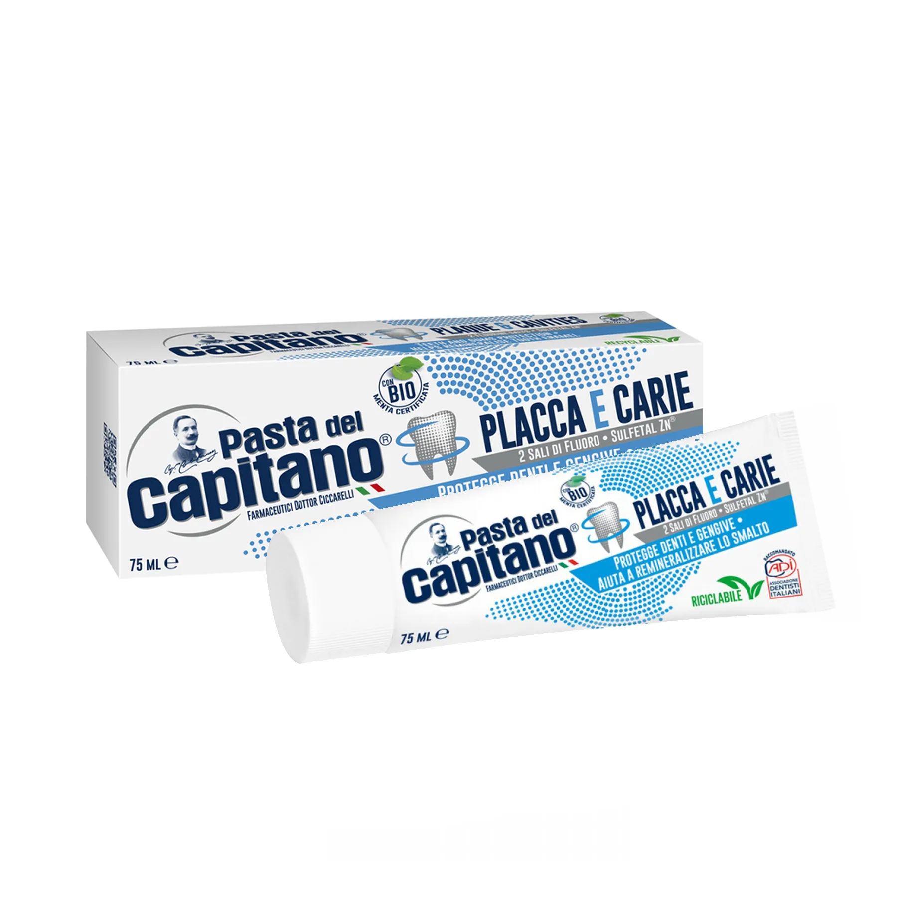 معجون أسنان ضد البلاك والتسوس P.D Capitano 75 مل.