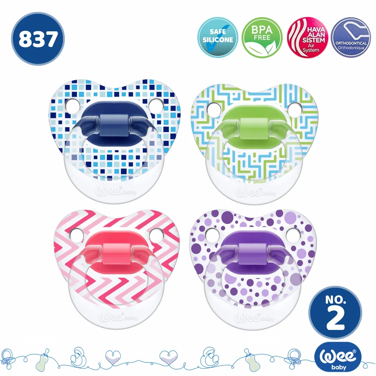 WEE ORTHODONTIC SOOTHER 837 لهاية طبية NO.2