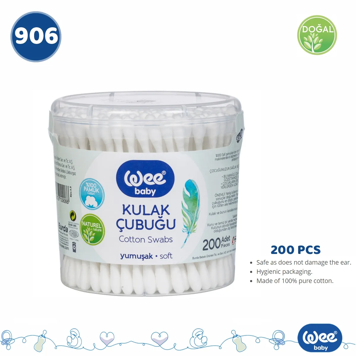 نكاش اذن ااطفال WEE BABY COTTON BUDS (200PCS) 906