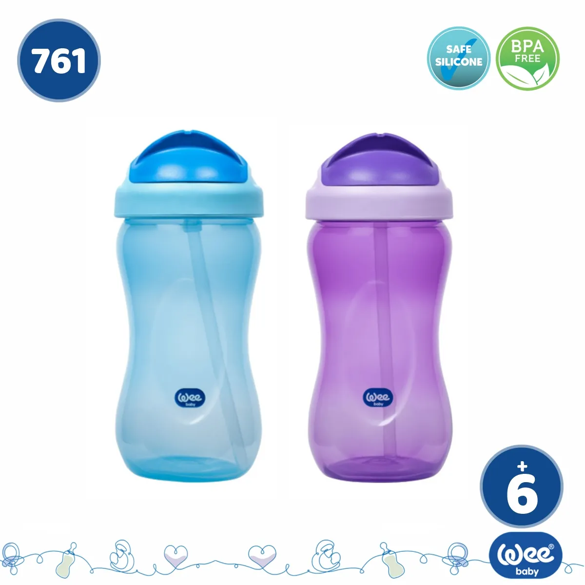 WEE CUP +6 761 كاسة مع صمام ومصاصة