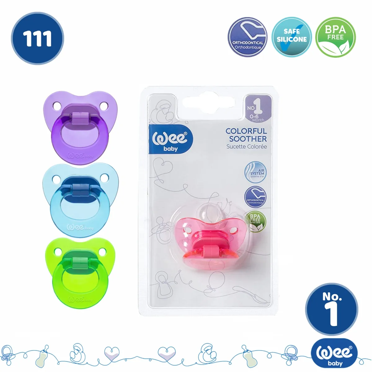 WEE ORTHODONTIC SOOTHER 111 لهاية طبية NO.1