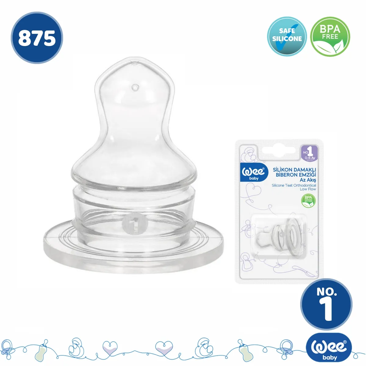 WEE TEAT 875 حلمات سلكون طبية NO.1