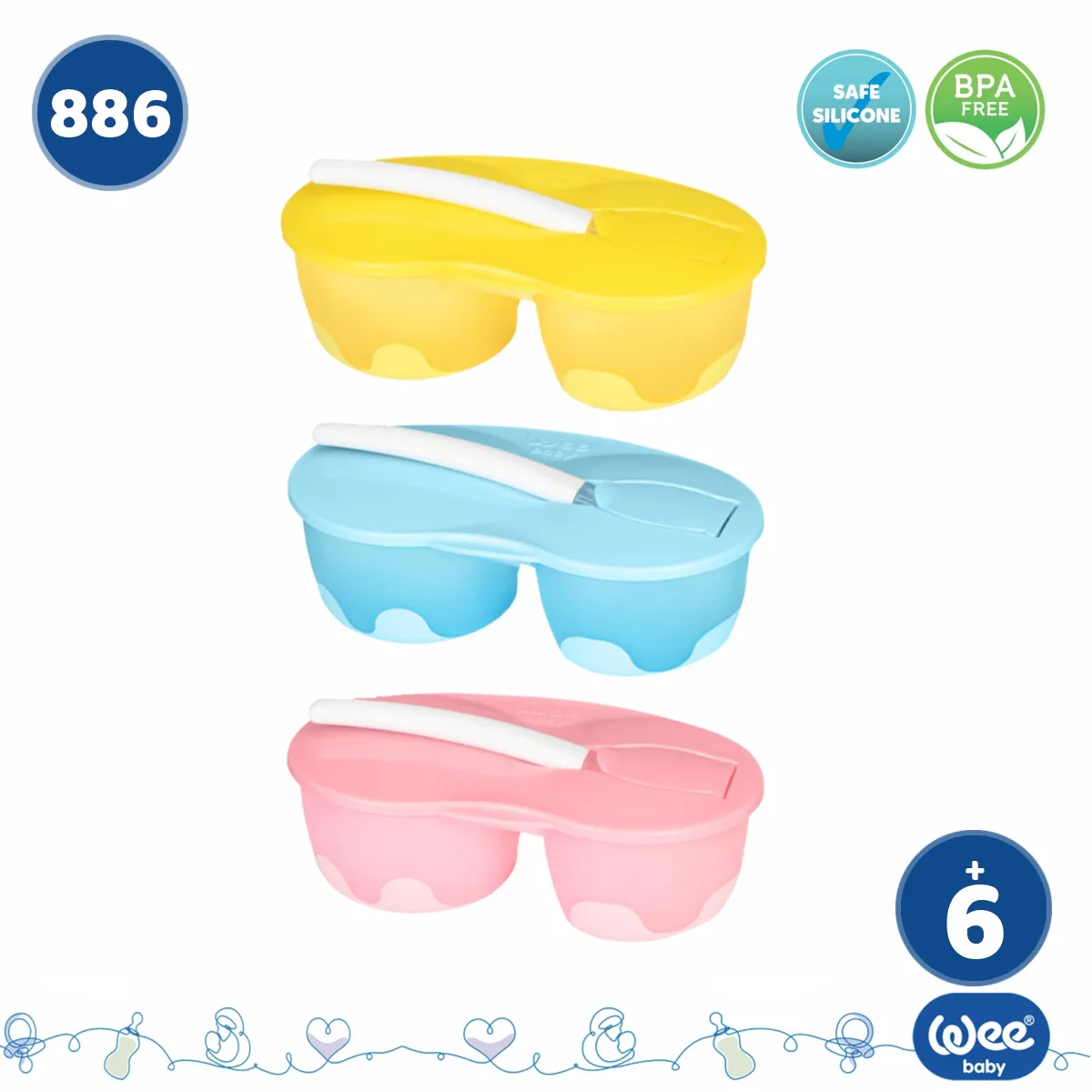 WEE 2 SECTION FEEDING BOWL SET 886 حافظة طعام