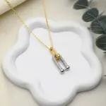 قلادة دبل لينك ذهب وفضة مرصعة