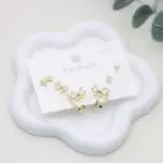 مجموعة أقراط فيونكة ذهبية