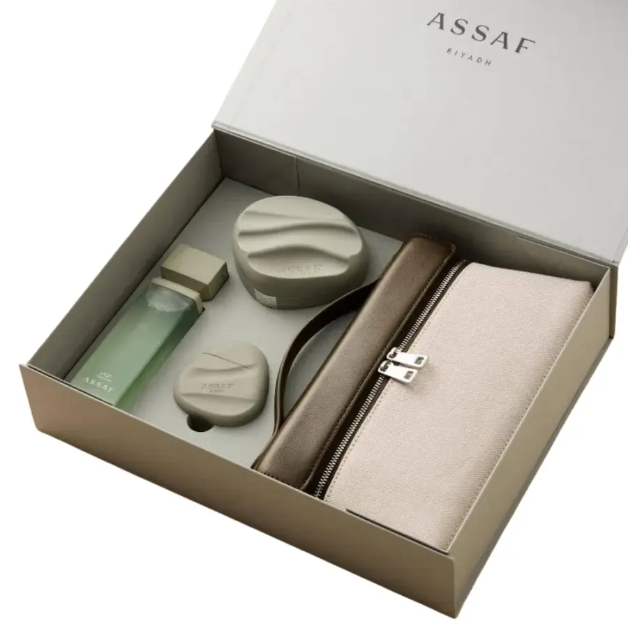 عطر عساف جرين ليدي (كيس - عطر 100 مل - لوشن - بودرة)