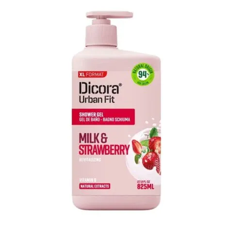 جل استحمام ديكورا بالحليب والفراولة 825 مل
