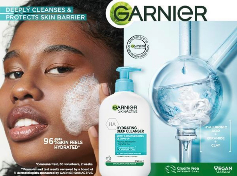 منظف الوجه بحمض الهيالورونيك Garnier Hyaluronic Acid Face Wash 250ml