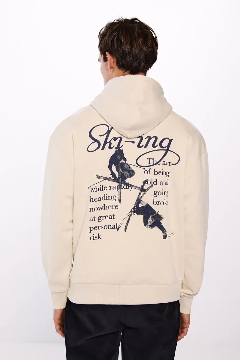 Ski-ing hooded sweatshirt