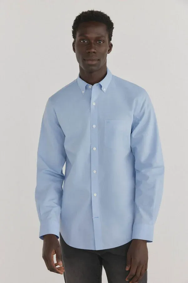 Plain non-iron + stain-resistant shirt