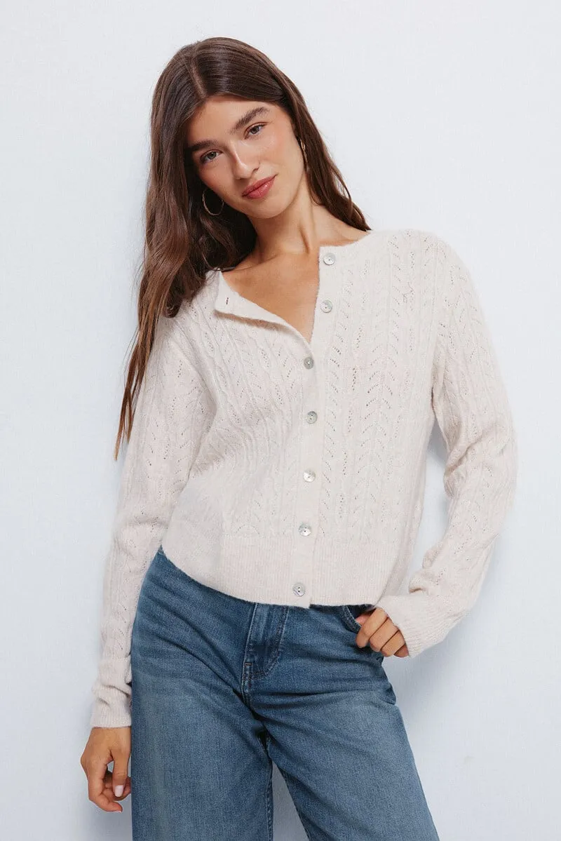 Cardigan pointelle