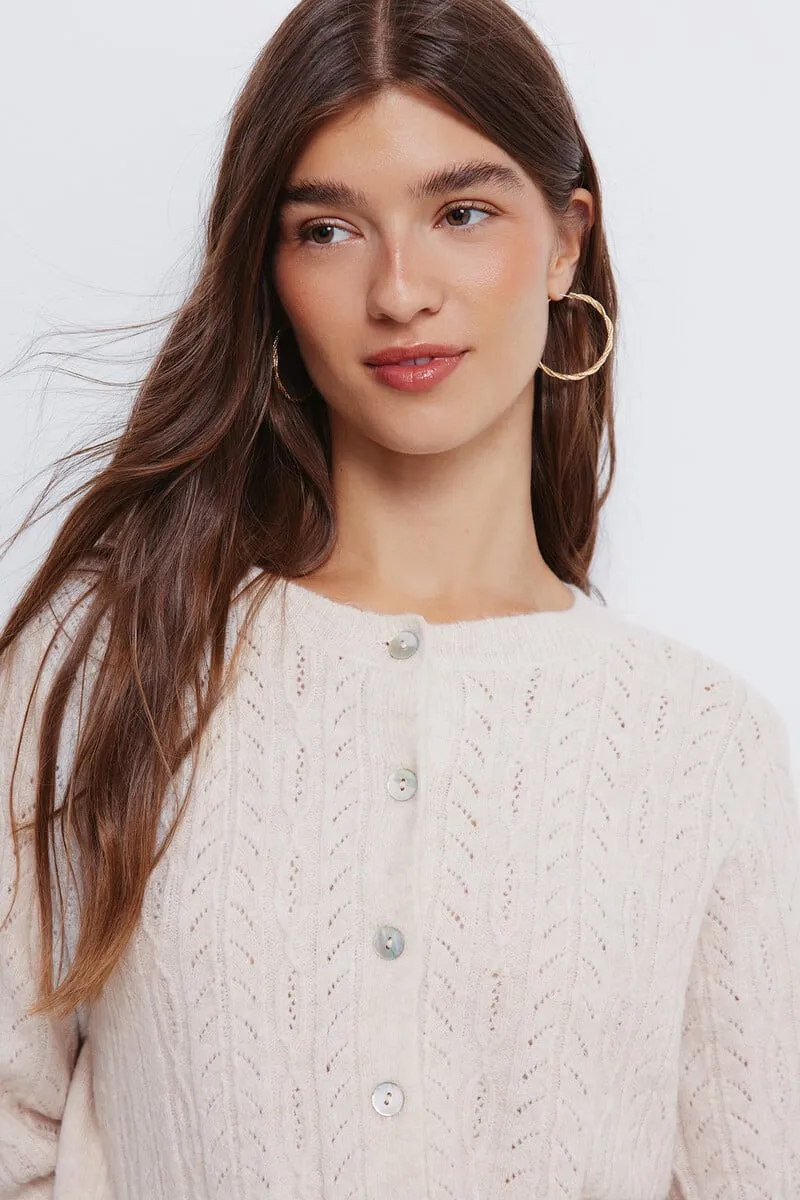 Cardigan pointelle