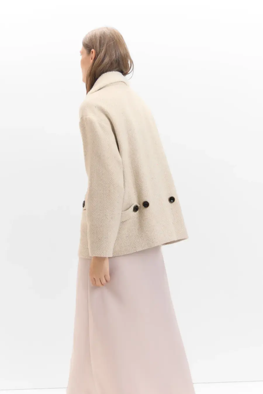 Jacket with  faux fur collar