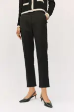 Straight trousers with elasticated back