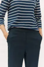 Straight trousers with elasticated back