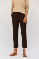 Straight trousers with elasticated back