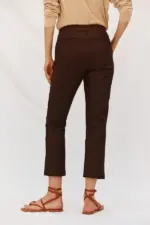 Straight trousers with elasticated back
