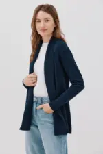 Cardigan with shawl neckline