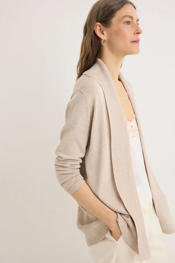 Cardigan with shawl neckline