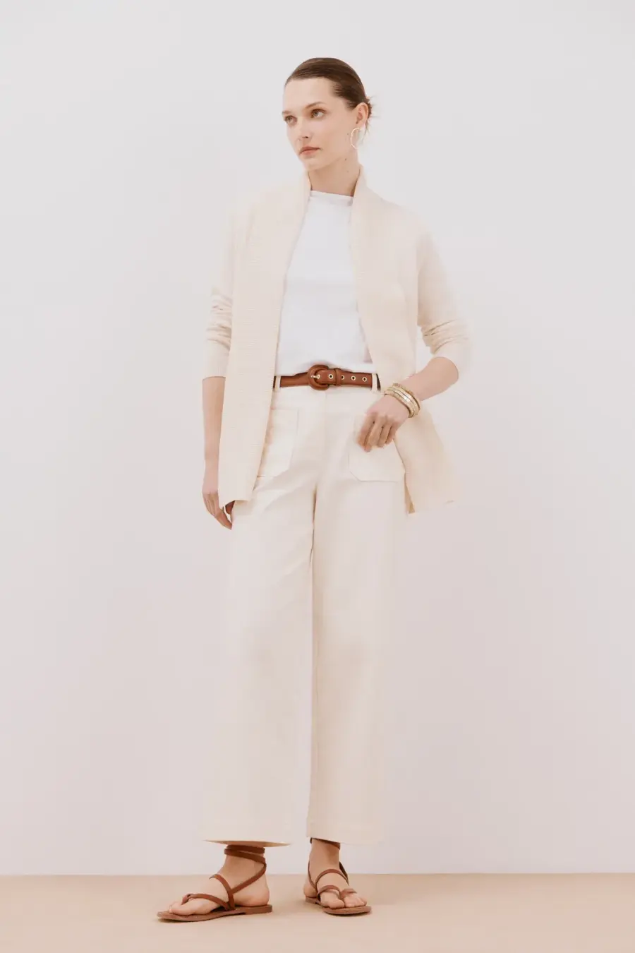 Cardigan with shawl neckline