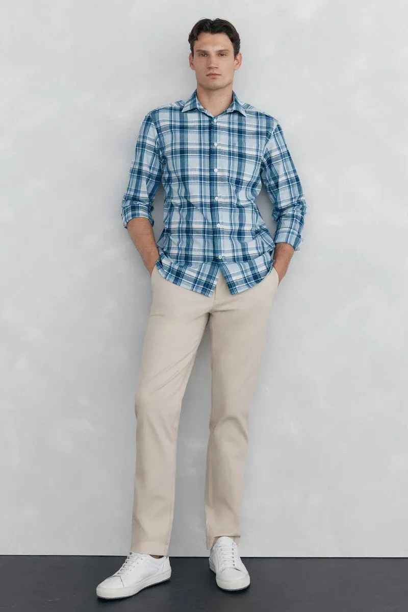 Chino regular fit texture