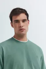 Double melange long-sleeved T-shirt